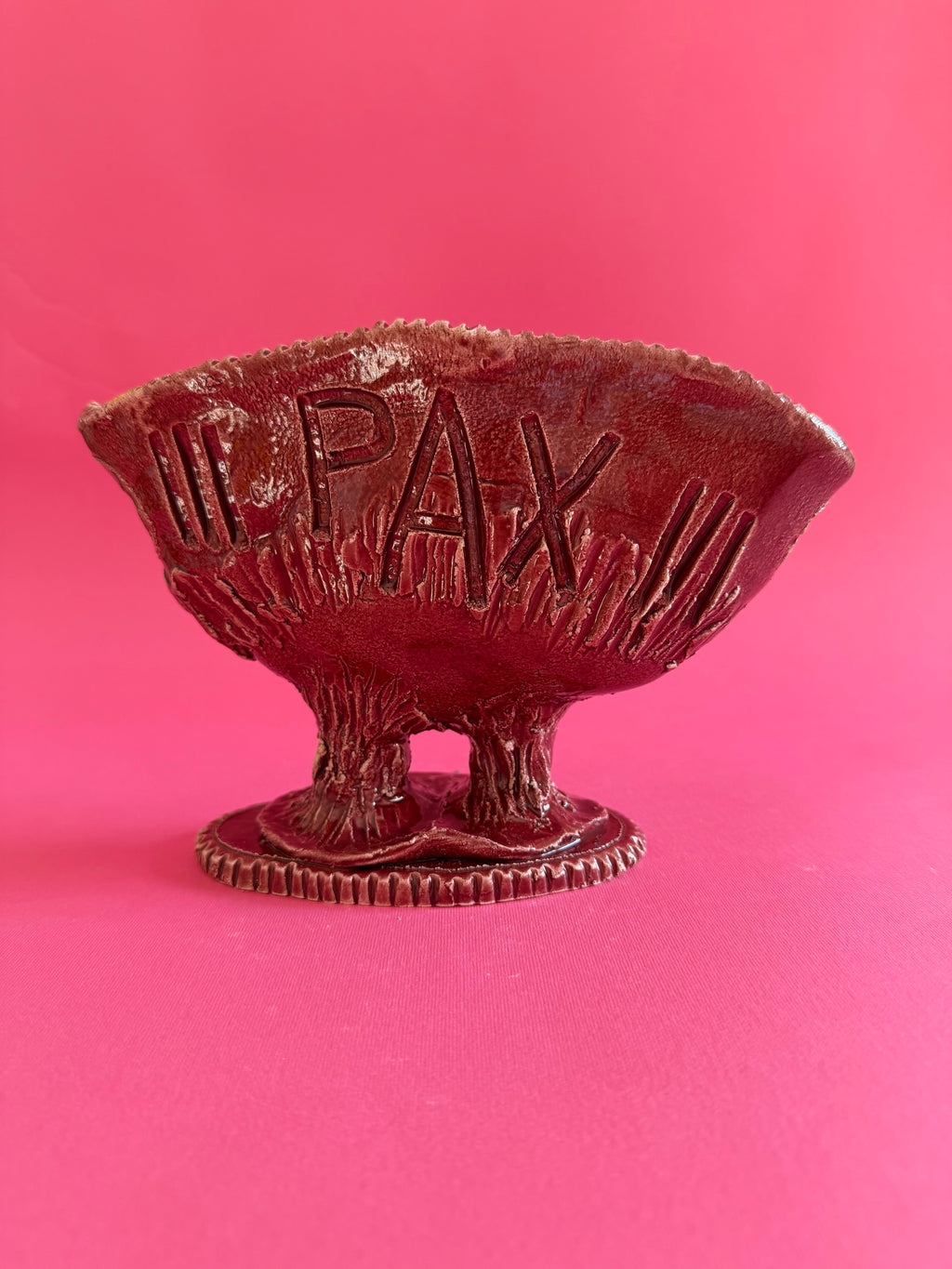 INTERMEDIUS - anfora PAX ROSSA con due colonne e buchi