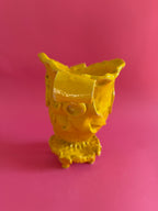 MAGNUS - anfora giallo con nastri e fiori con quattro piedi