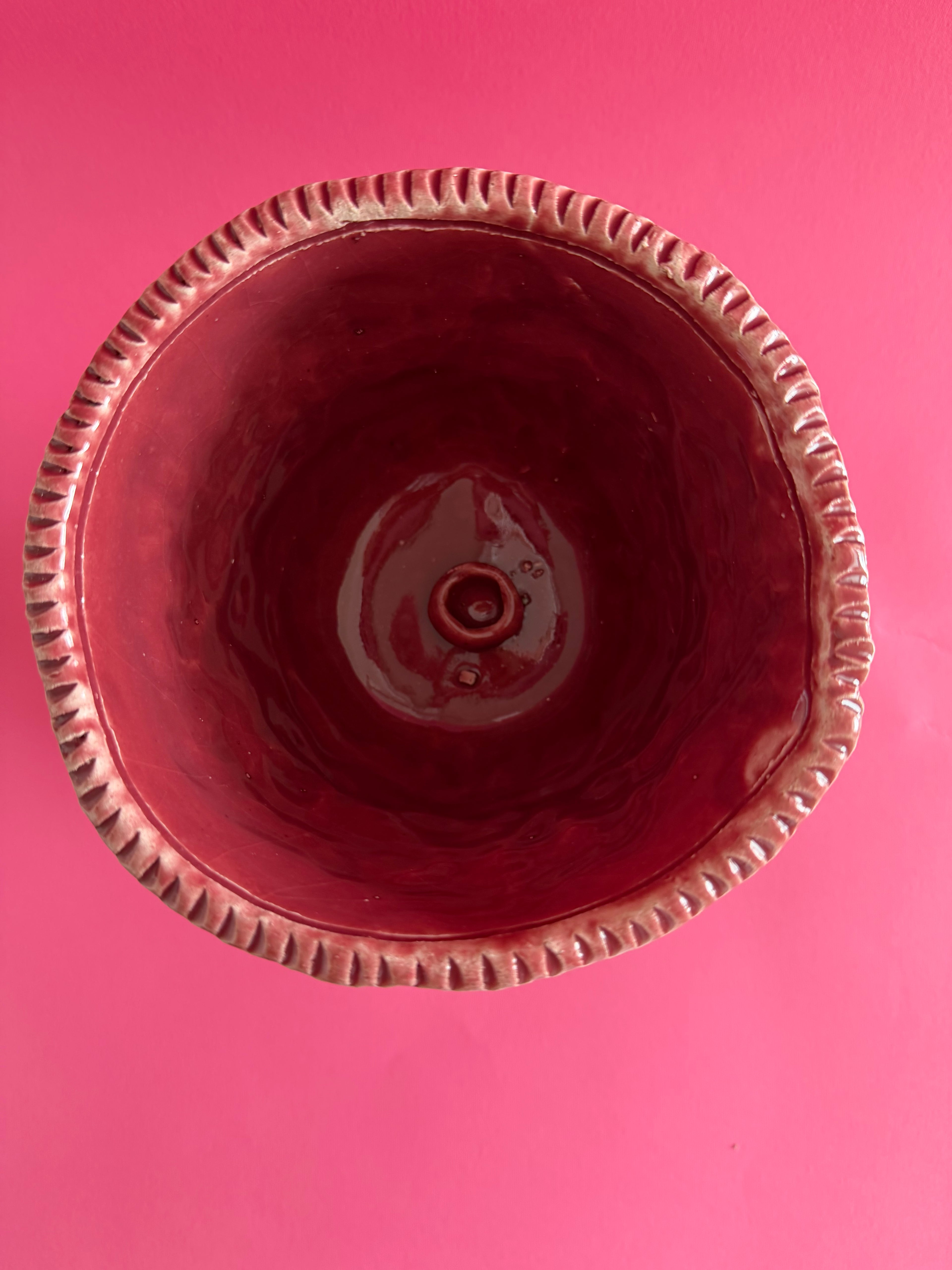 MAGNUS - coppa rosa antico con bocciolo e corolla, fiori marini con base smerlata