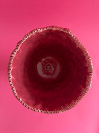MAGNUS - coppa rosa antico con fiori marini e boccioli con base a lancia