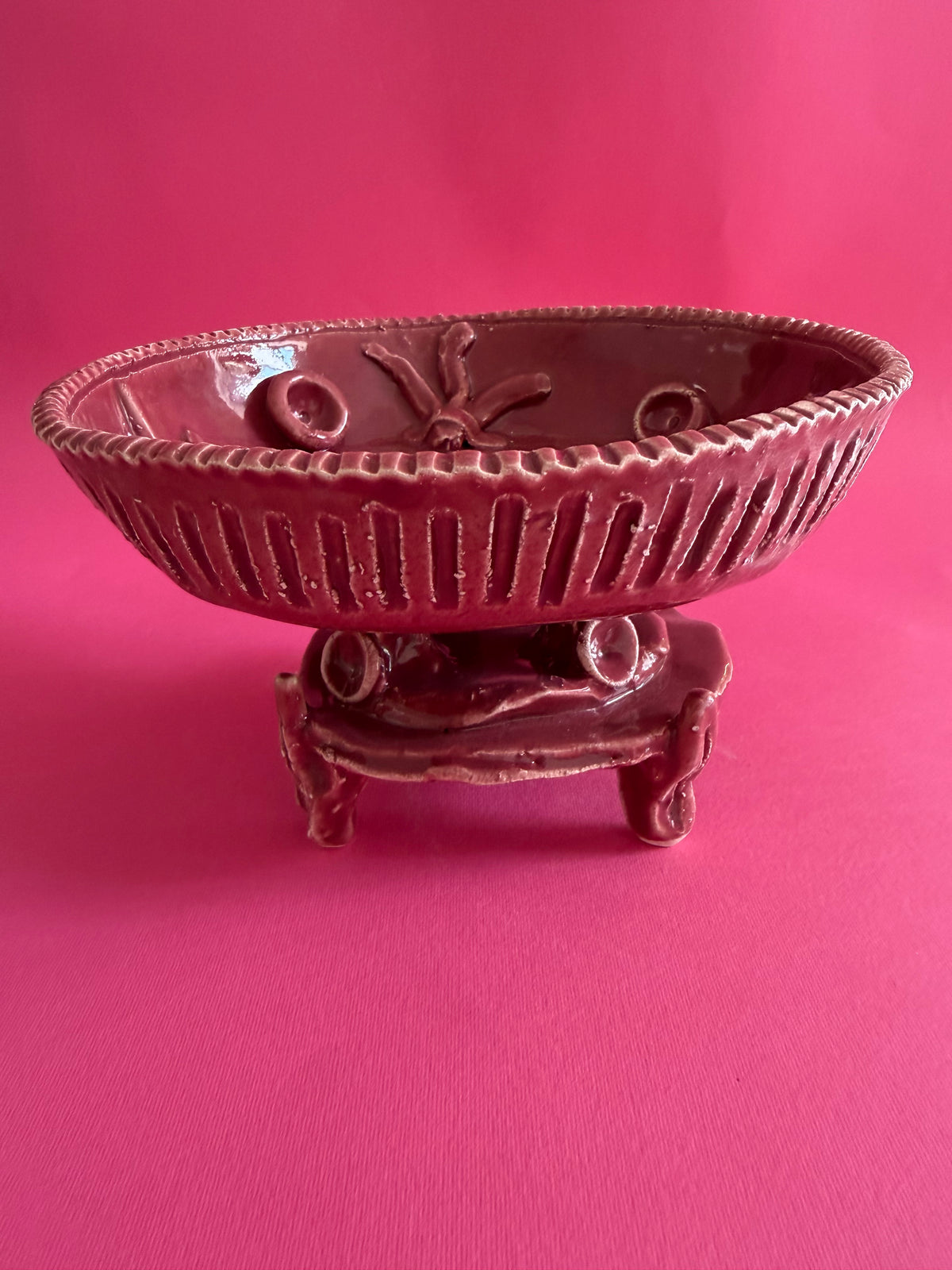 MAGNUS - alzata rosa antico con lance fiori e boccioli