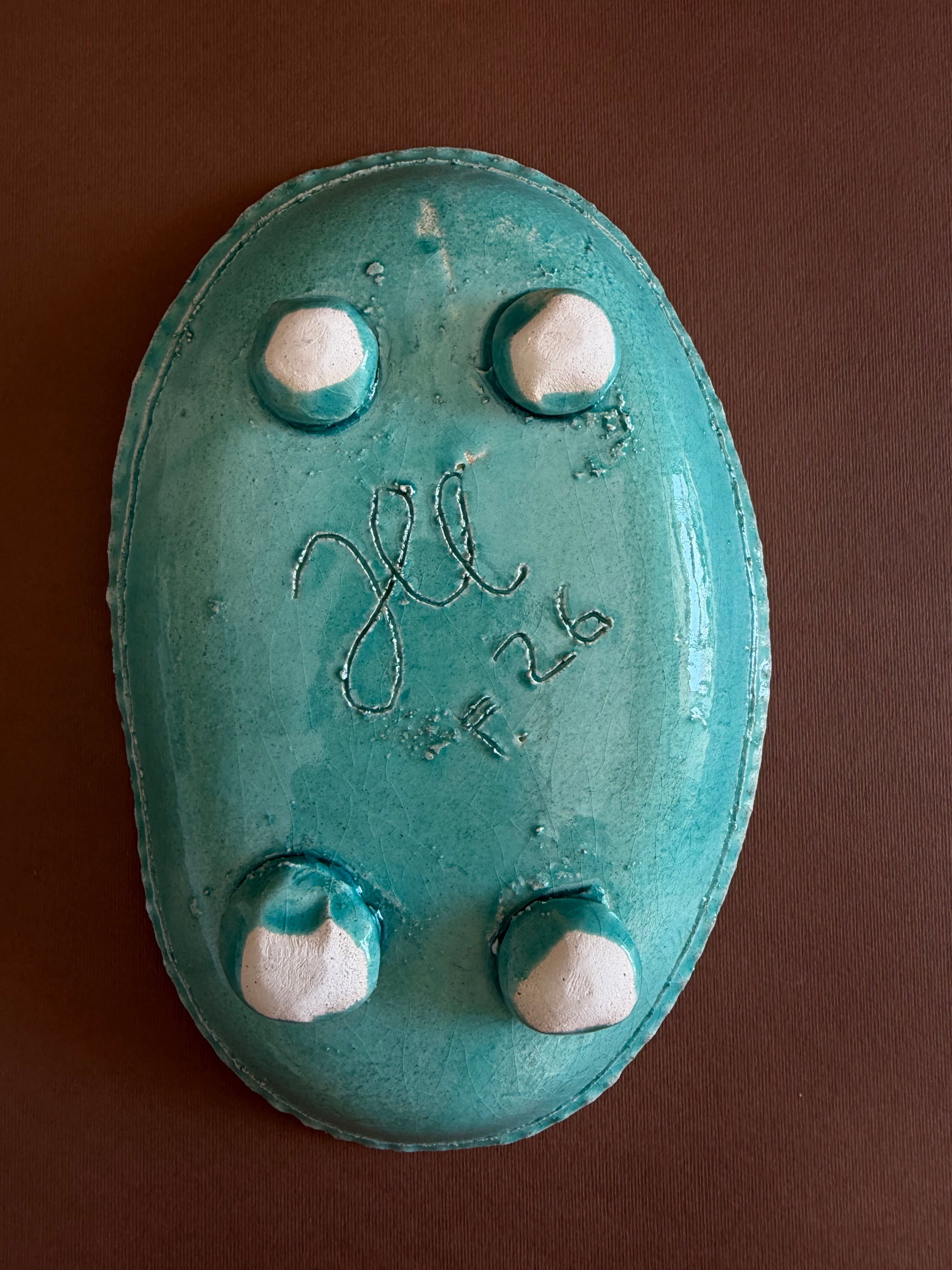 ovale - verde liscio con piedini tondi