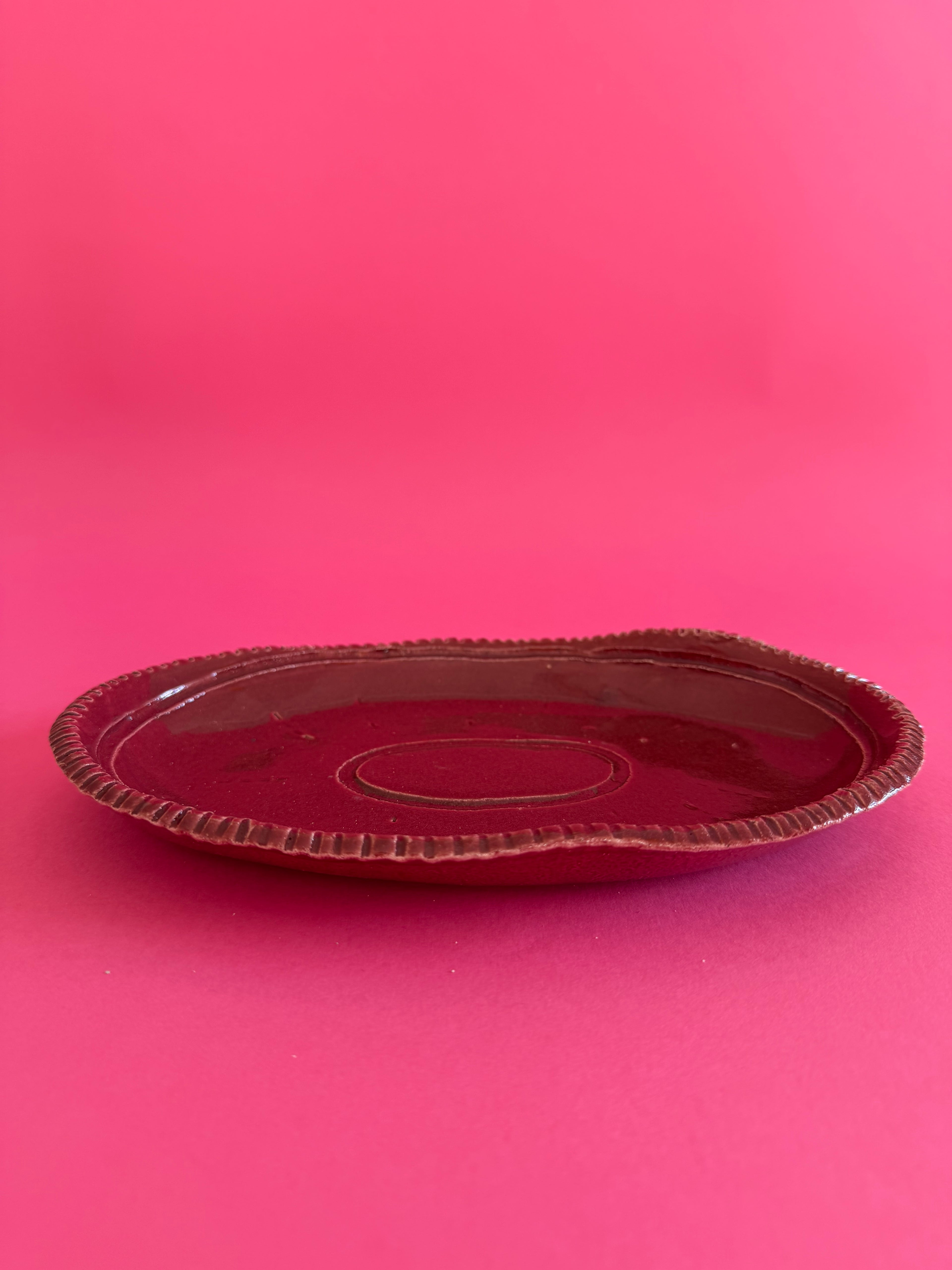 ovale - piatto rosso pompeiano