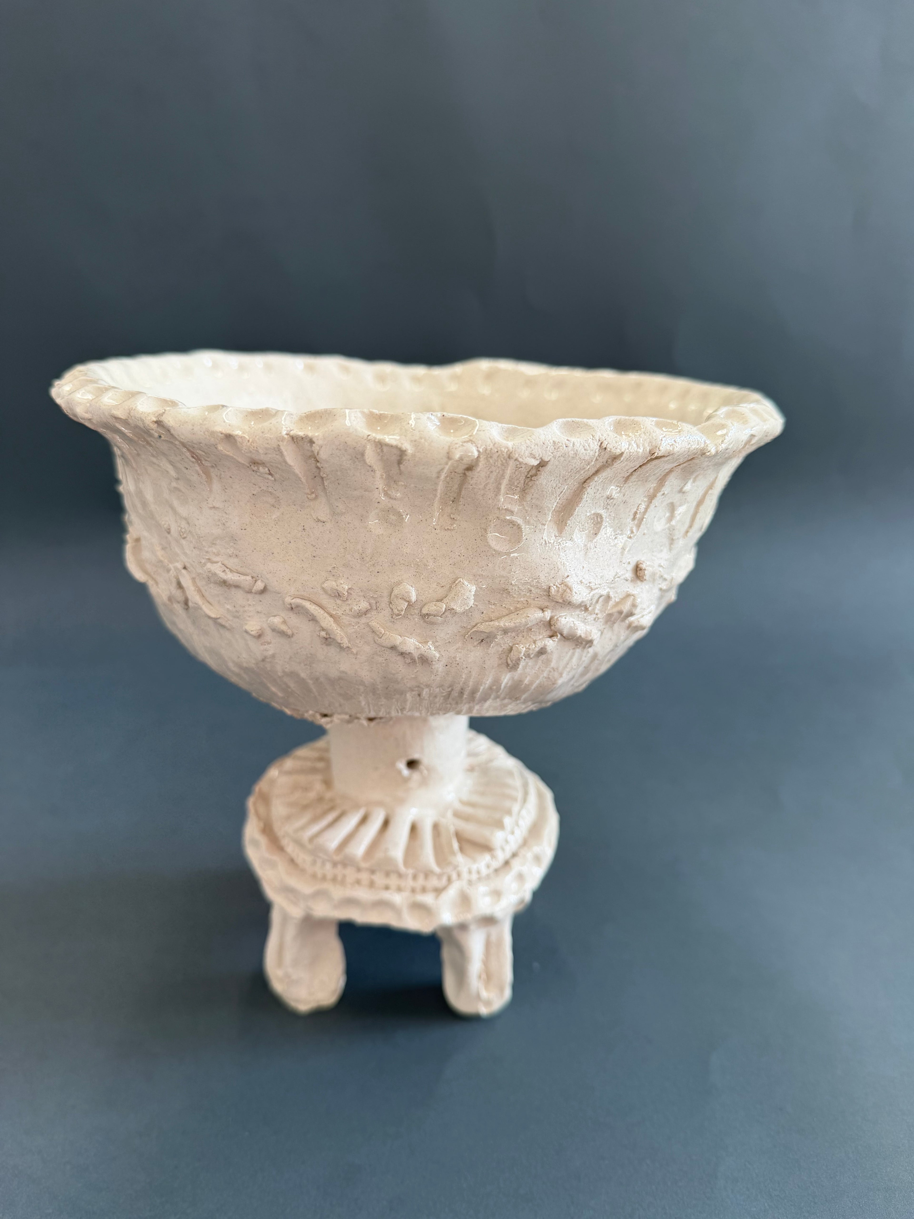 MAGNUS - coppa  decoro sfrangiato serie bianco magnolia