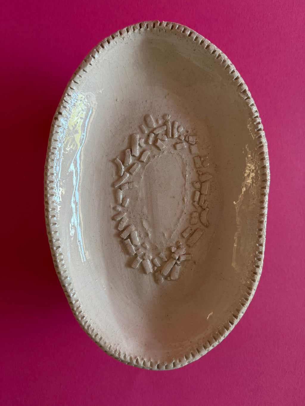 ovale - con frammenti bianco magnolia