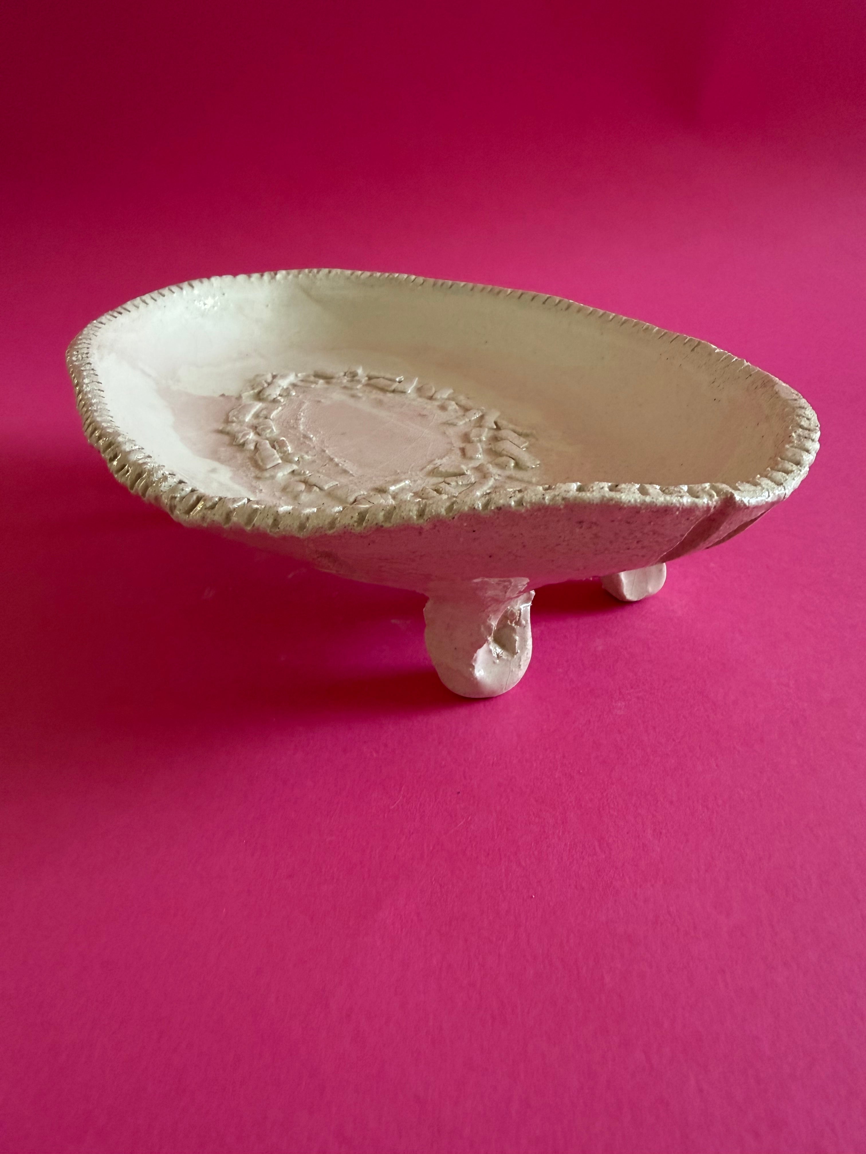 ovale - con frammenti bianco magnolia